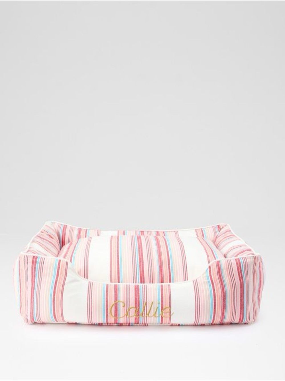 New! Mark & Graham Small Dog Bed Striped Red, Pink, Blue